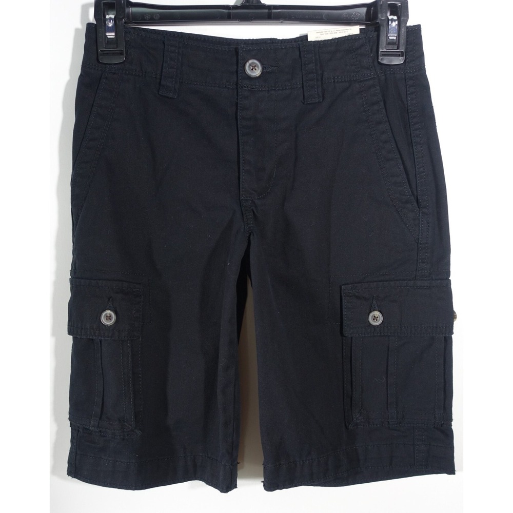 Arizona Jean Co Cargo Shorts Boys 10 Husky Adjustable Waist Cotton Black